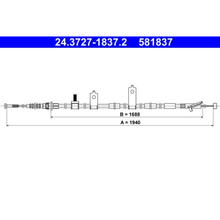 ATE Handbremsseil 24.3727-1837.2 ATE Handbremsseil 24.3727-1837.2