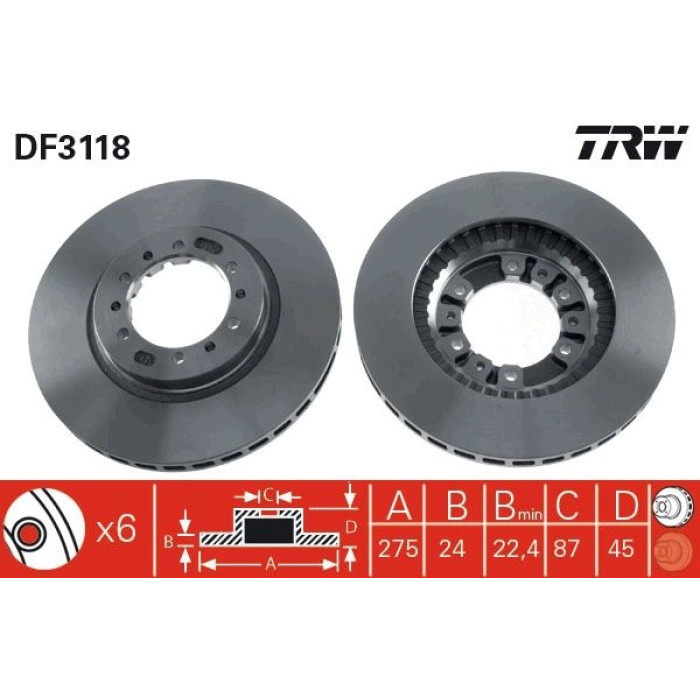 TRW Bremsscheibe Mitsubishi P. DF3118 TRW Bremsscheibe Mitsubishi P. DF3118