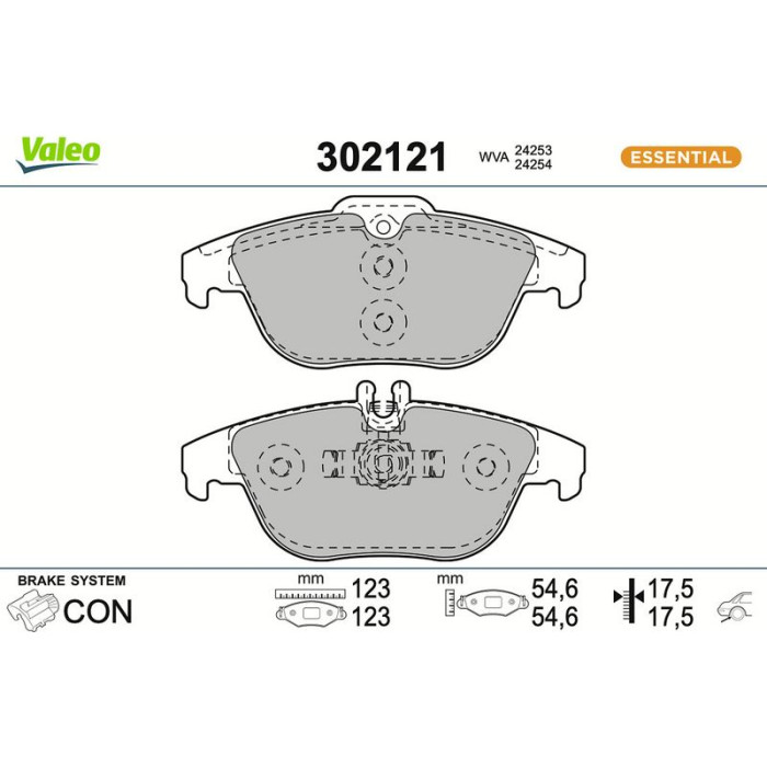 Valeo Bremsbelagsatz 302121 Valeo Bremsbelagsatz 302121
