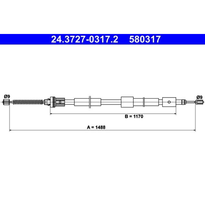 ATE Handbremsseil 24.3727-0317.2 ATE Handbremsseil 24.3727-0317.2