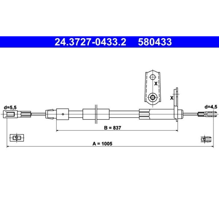 ATE Handbremsseil 24.3727-0433.2 ATE Handbremsseil 24.3727-0433.2