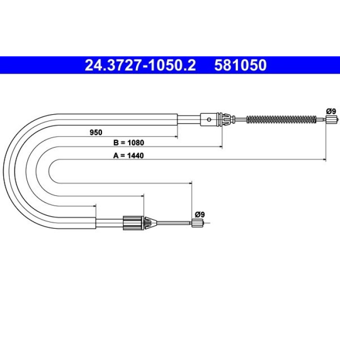 ATE Handbremsseil 24.3727-1050.2 ATE Handbremsseil 24.3727-1050.2