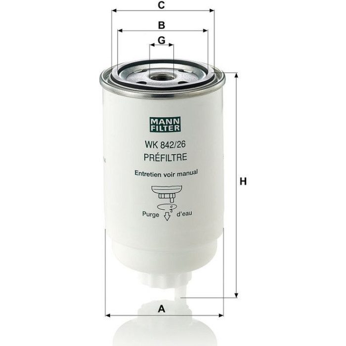 WK 842/26 MANN-FILTER Kraftstofffilter LKW WK 842/26