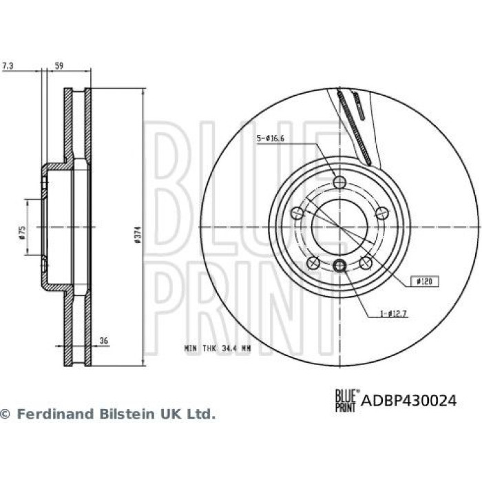 BluePrint BLUE PRINT Bremsscheibe ADBP430024 BluePrint BLUE PRINT Bremsscheibe ADBP430024