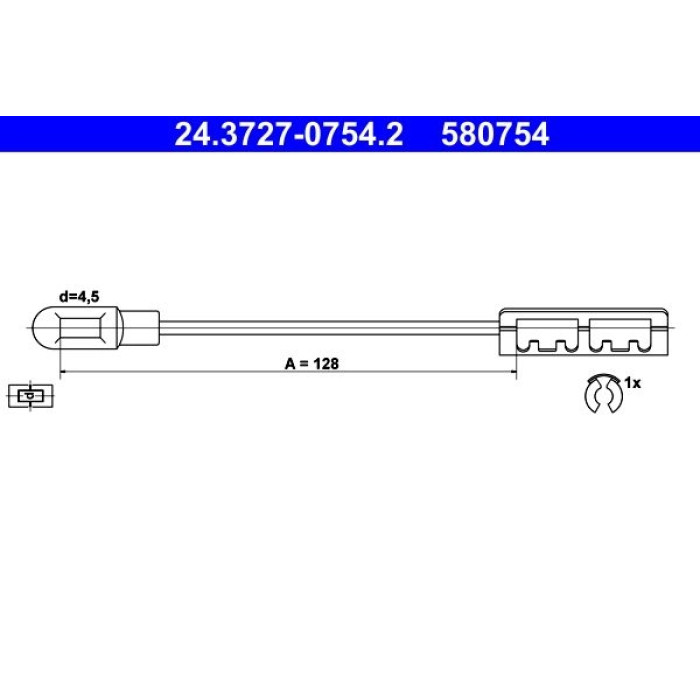 ATE Handbremsseil 24.3727-0754.2 ATE Handbremsseil 24.3727-0754.2