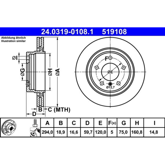 ATE Bremsscheibe BMW Hinterachse 3 (E46) 98-07 PowerDisc 24.0319-0108.1 ATE Bremsscheibe BMW Hinterachse 3 (E46) 98-07 PowerDisc 24.0319-0108.1