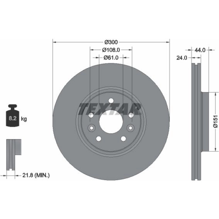 Textar Bremsscheibe 92202803 Textar Bremsscheibe 92202803