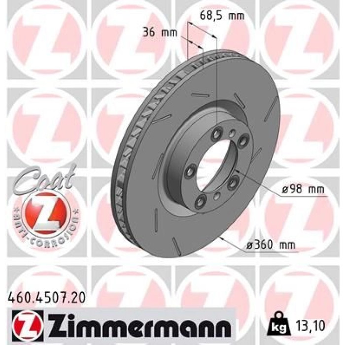 Zimmermann Bremsscheibe Vorderachse rechts 460.4507.20 Zimmermann Bremsscheibe Vorderachse rechts 460.4507.20