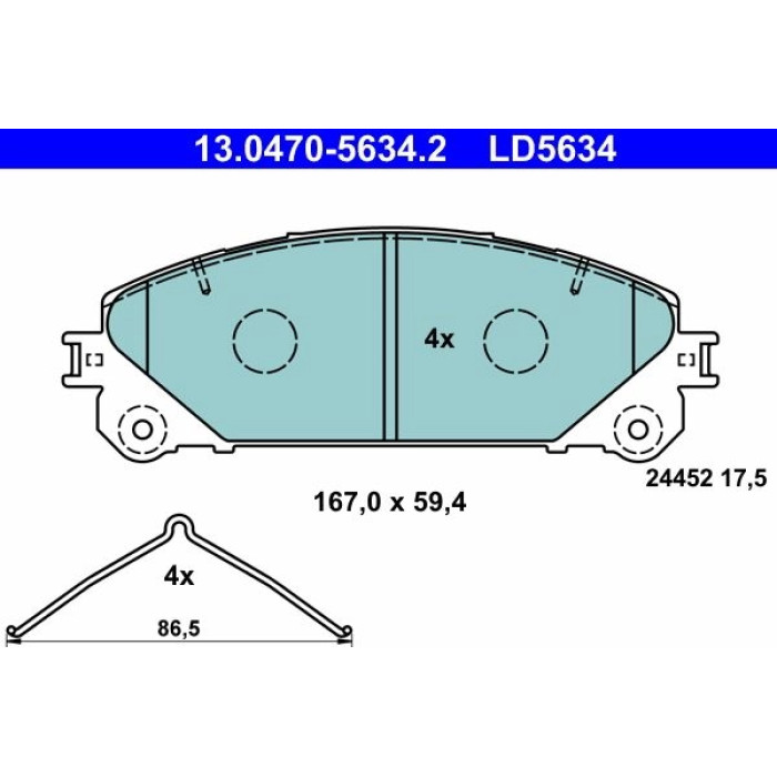 13.0470-5634.2 ATE Bremsbelagsatz 13.0470-5634.2 13.0470-5634.2 ATE Bremsbelagsatz 13.0470-5634.2