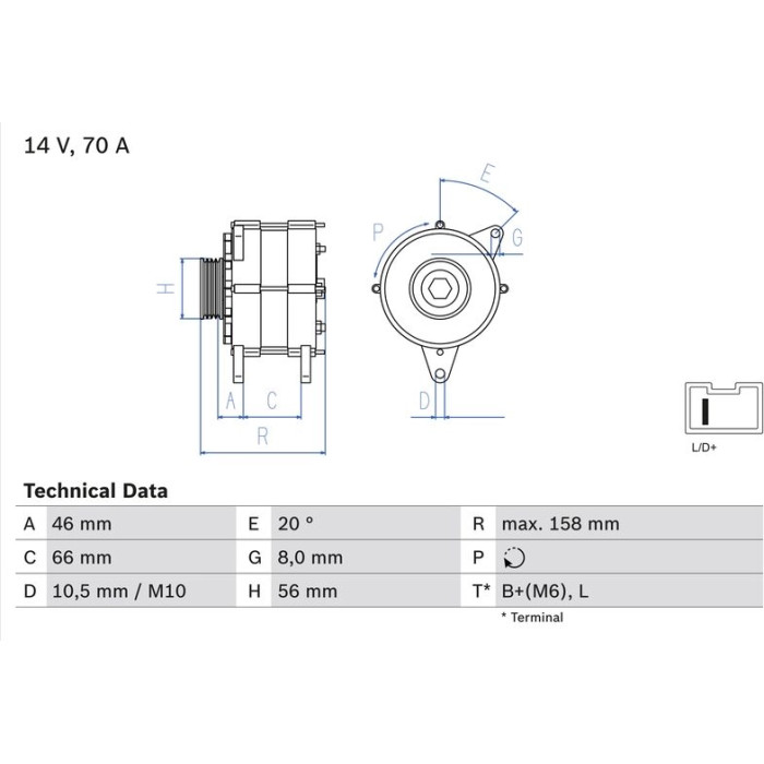 Bosch Lichtmaschine 0 986 036 851 Bosch Lichtmaschine 0 986 036 851