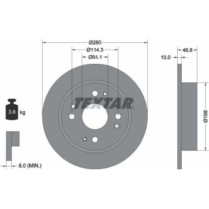 Textar Bremsscheibe 92081700 Textar Bremsscheibe 92081700
