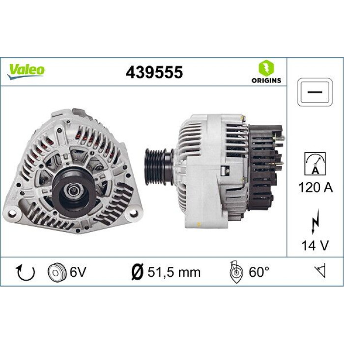 Valeo Lichtmaschine 439555 Valeo Lichtmaschine 439555