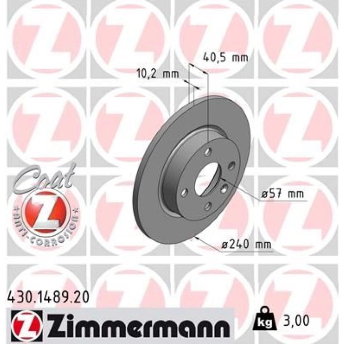 Zimmermann Bremsscheibe 430.1489.20 Zimmermann Bremsscheibe 430.1489.20