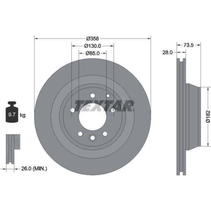 Textar Bremsscheibe 92151403 Textar Bremsscheibe 92151403