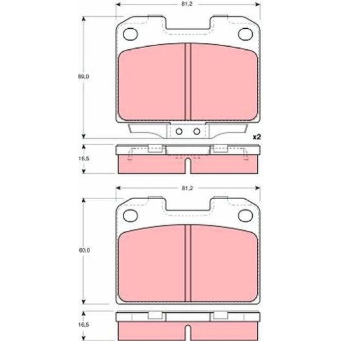 TRW Bremsbeläge Hinterachse GDB3104 TRW Bremsbeläge Hinterachse GDB3104