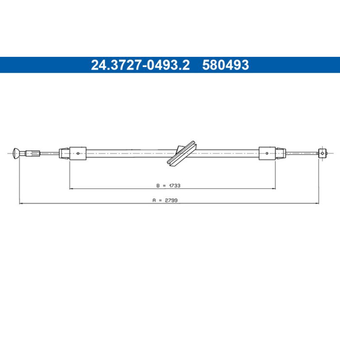 ATE Handbremsseil 24.3727-0493.2 ATE Handbremsseil 24.3727-0493.2