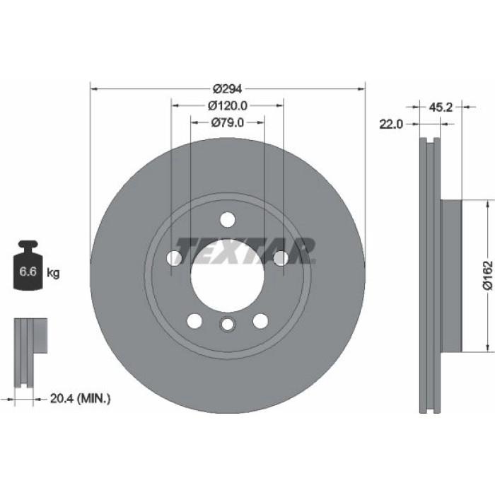 Textar Bremsscheibe 92277805 Textar Bremsscheibe 92277805