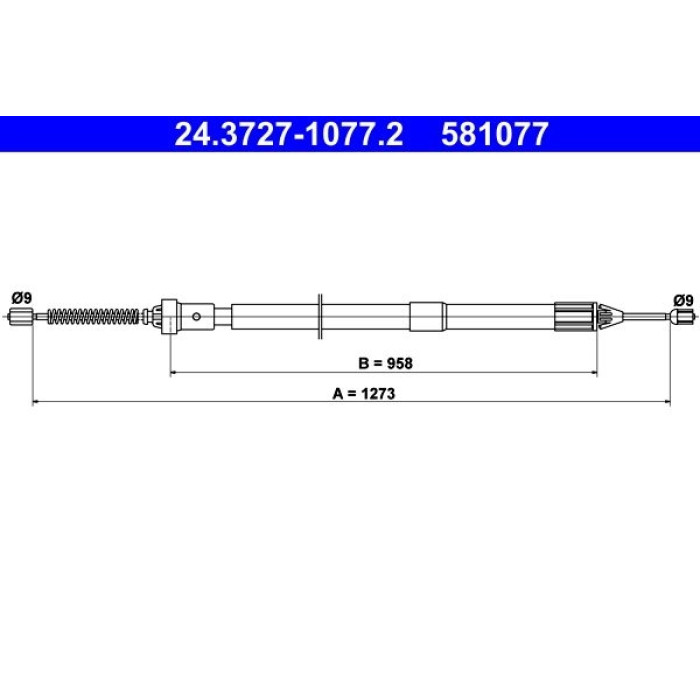 ATE Handbremsseil 24.3727-1077.2 ATE Handbremsseil 24.3727-1077.2