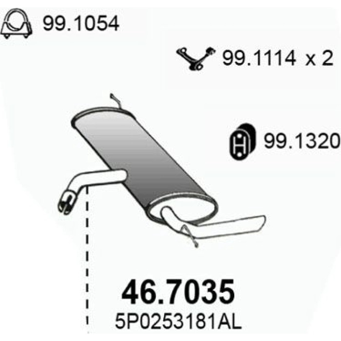 ASSO Endschalldämpfer 46.7035 ASSO Endschalldämpfer 46.7035