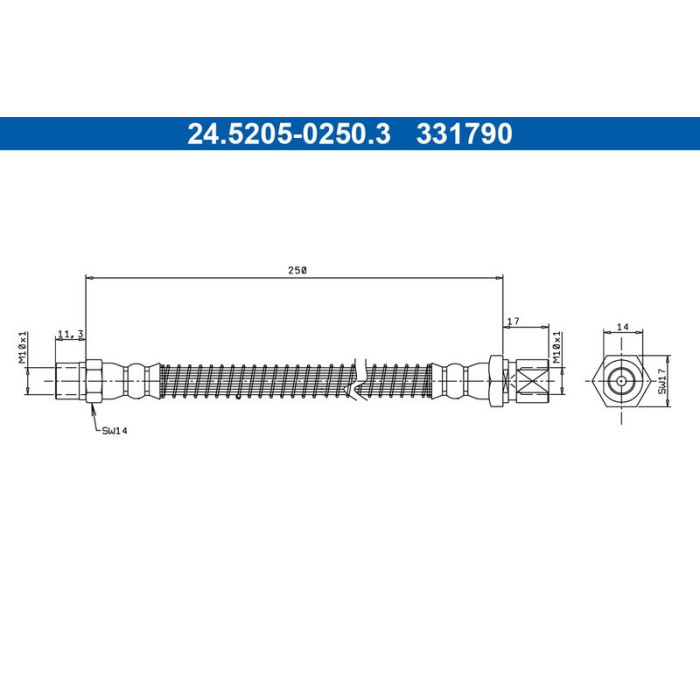 ATE Bremsschlauch 24.5205-0250.3 ATE Bremsschlauch 24.5205-0250.3