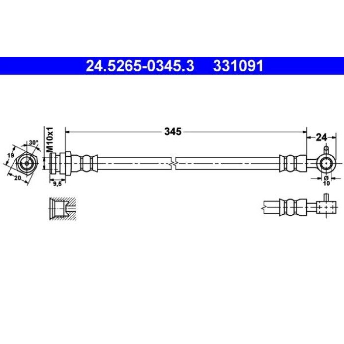 ATE Bremsschlauch 24.5265-0345.3 ATE Bremsschlauch 24.5265-0345.3