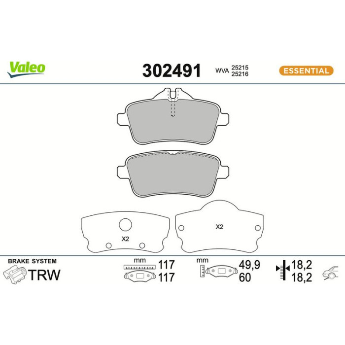 Valeo Bremsbelagsatz 302491
