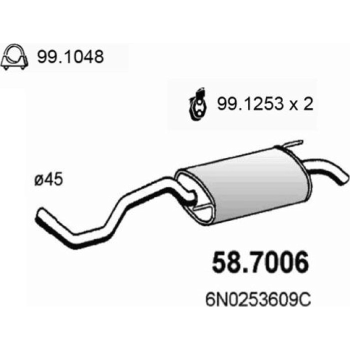 ASSO Endschalldämpfer 58.7006 ASSO Endschalldämpfer 58.7006
