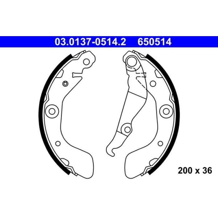 ATE Bremsbacken 03.0137-0514.2