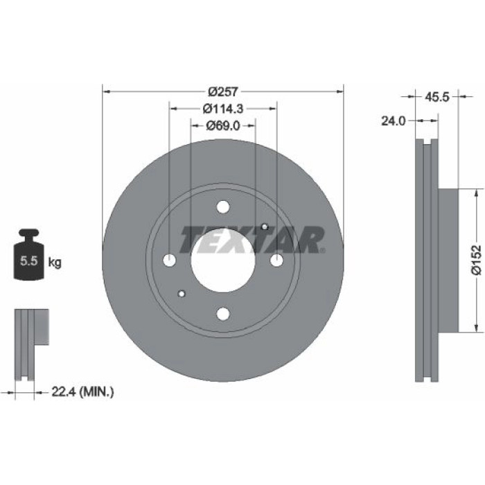 92130800 Textar Bremsscheibe 92130800 92130800 Textar Bremsscheibe 92130800