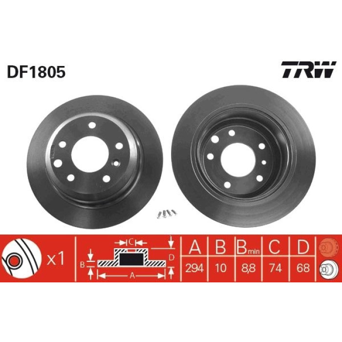 TRW Bremsscheibe DF1805