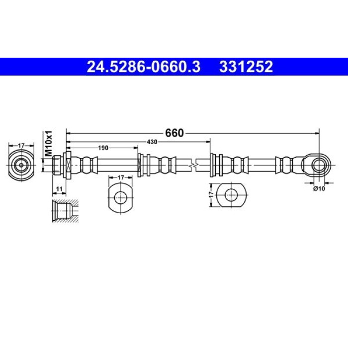 ATE Bremsschlauch 24.5286-0660.3 ATE Bremsschlauch 24.5286-0660.3