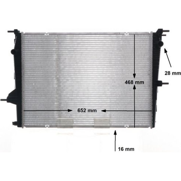 CR 1197 000S MAHLE Motorkühler / Wasserkühler CR 1197 000S, Netz 650 x 468 x 16 mm – u. a. für Renault Fluence (L3_) – OE Nummer 214100067R - l