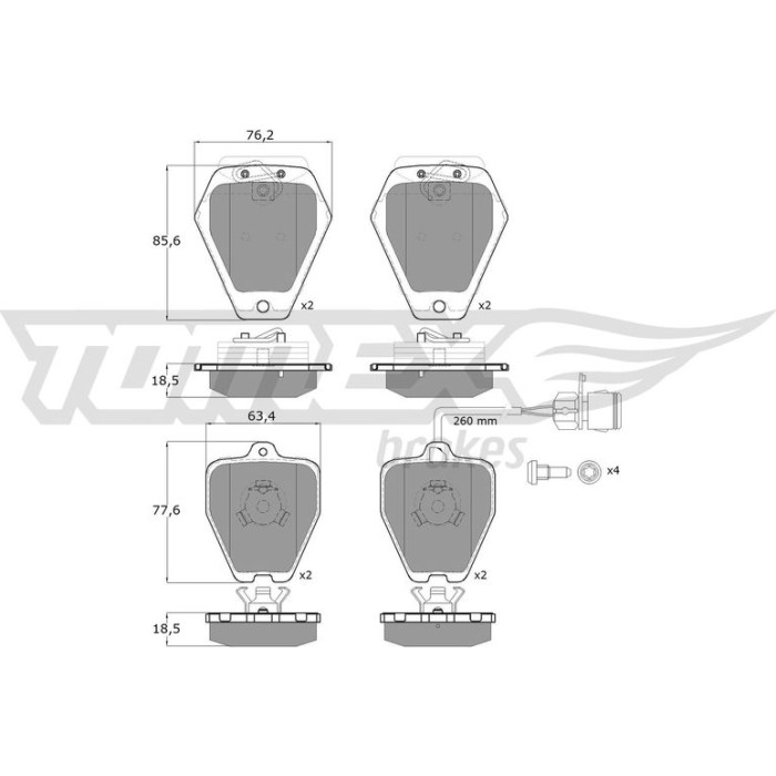 TX 12-26 TOMEX brakes Bremsbelagsatz, Scheibenbremse TX 12-26 TX 12-26 TOMEX brakes Bremsbelagsatz, Scheibenbremse TX 12-26