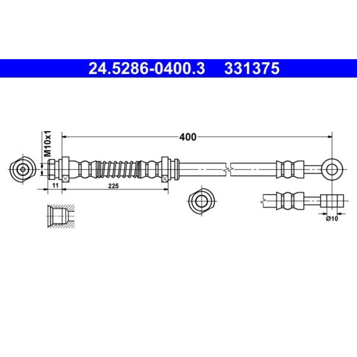 ATE Bremsschlauch 24.5286-0400.3 ATE Bremsschlauch 24.5286-0400.3