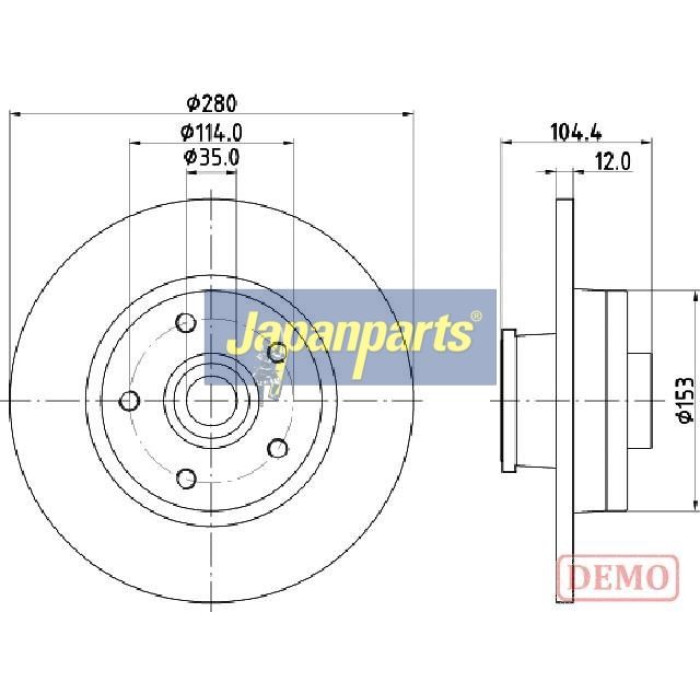 Japanparts Bremsscheibe DP-132C Japanparts Bremsscheibe DP-132C