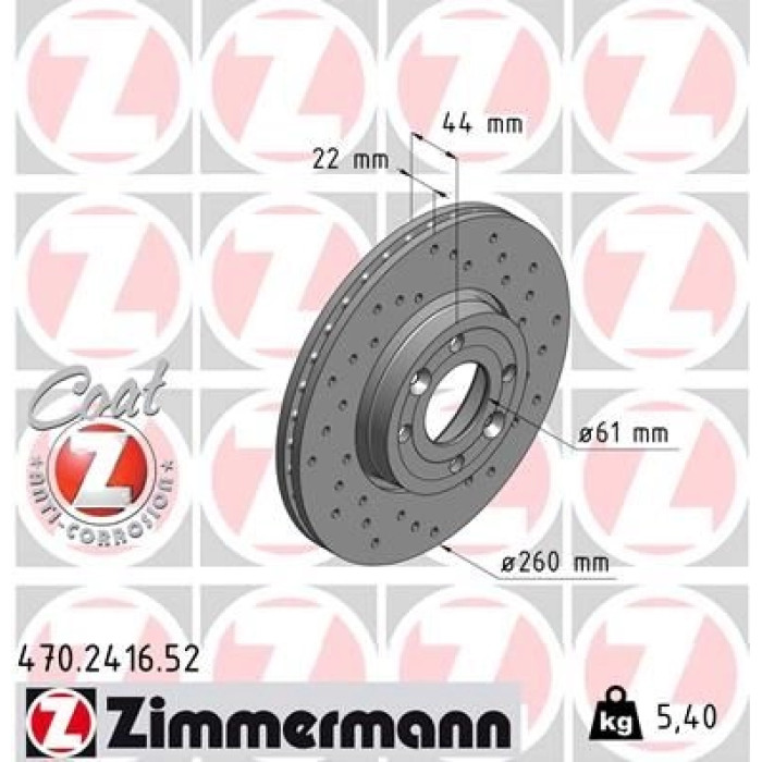 Zimmermann Bremsscheibe Vorderachse Sport 470.2416.52 Zimmermann Bremsscheibe Vorderachse Sport 470.2416.52
