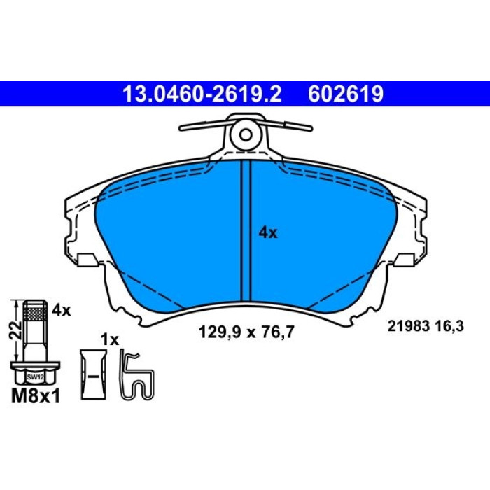 ATE Bremsbelagsatz 13.0460-2619.2 ATE Bremsbelagsatz 13.0460-2619.2