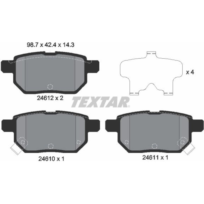 Textar Bremsbelagsatz 2461001 Textar Bremsbelagsatz 2461001
