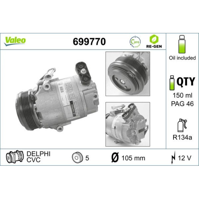 Valeo Kompressor 699770 Valeo Kompressor 699770