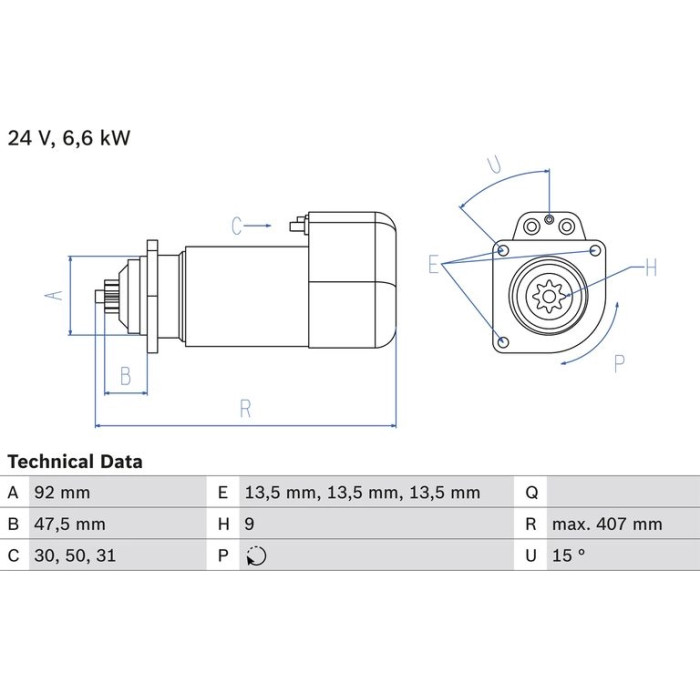 Bosch Starter 0 986 016 520 Bosch Starter 0 986 016 520