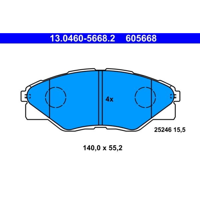 13.0460-5668.2 ATE Bremsbelagsatz 13.0460-5668.2 13.0460-5668.2 ATE Bremsbelagsatz 13.0460-5668.2