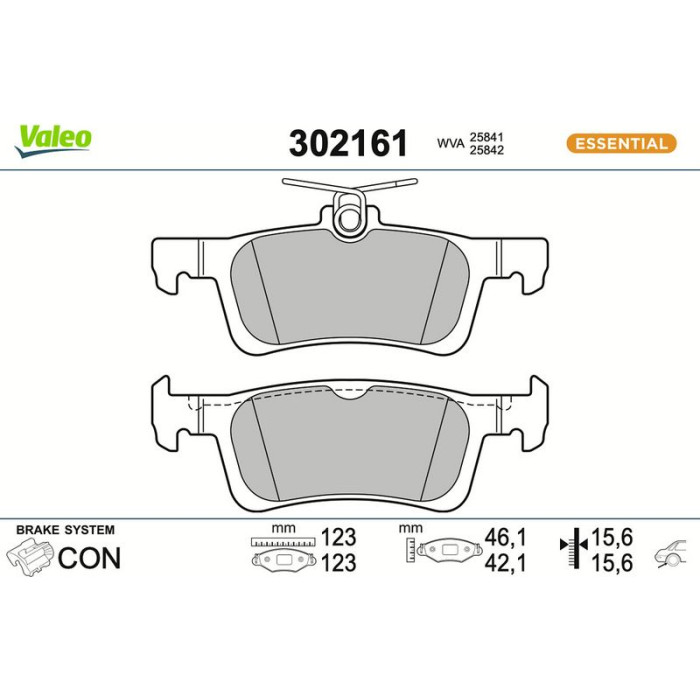 302161 Valeo Bremsbelagsatz 302161 302161 Valeo Bremsbelagsatz 302161