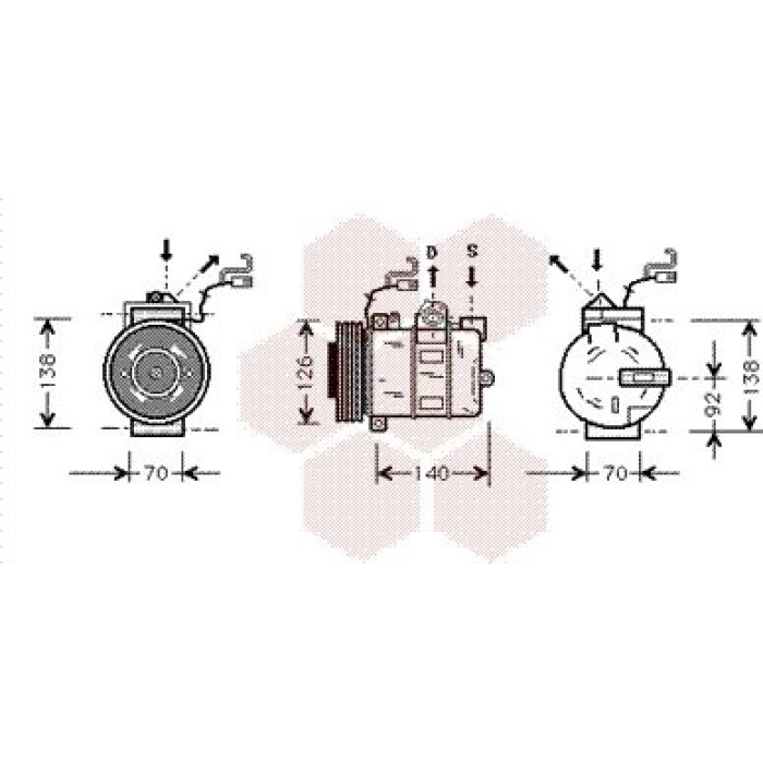 Van Wezel Klimakompressor 3700K327 Van Wezel Klimakompressor 3700K327