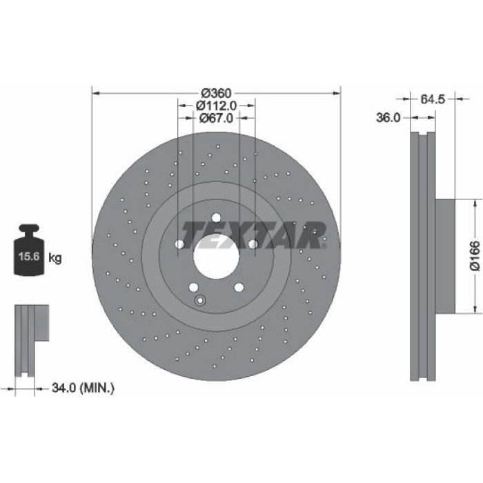 Textar Bremsscheibe 92120305 – 360 x 36 Textar Bremsscheibe 92120305 – 360 x 36