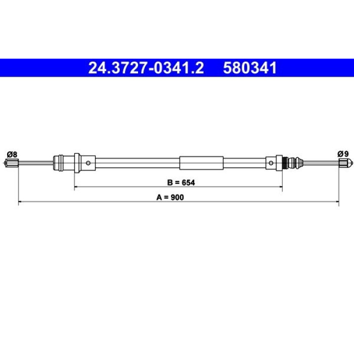 ATE Handbremsseil 24.3727-0341.2 ATE Handbremsseil 24.3727-0341.2