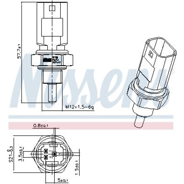 Nissens Kühlmitteltemperatursensor 207001 Nissens Kühlmitteltemperatursensor 207001
