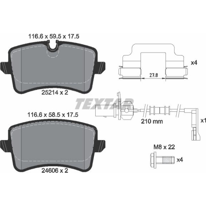 Textar Bremsbelagsatz 2521413 Textar Bremsbelagsatz 2521413