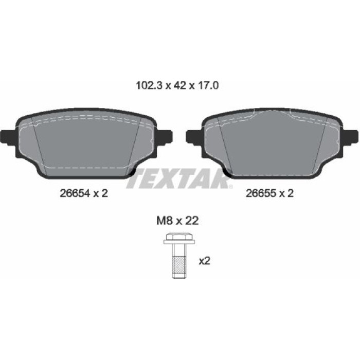 Textar Bremsbelagsatz 2665401 Textar Bremsbelagsatz 2665401