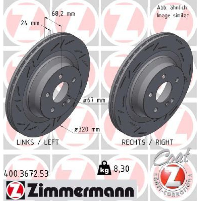 Zimmermann Bremsscheibe 400.3672.53 Zimmermann Bremsscheibe 400.3672.53