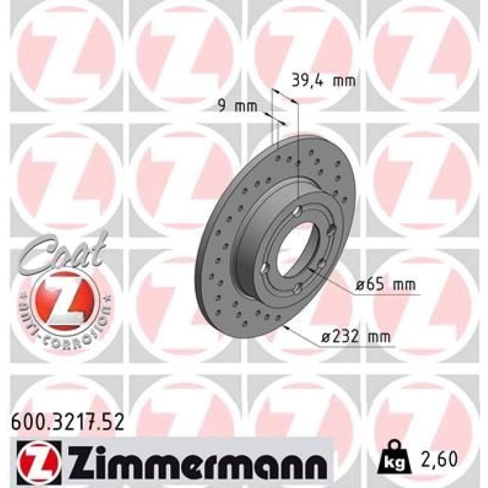 Zimmermann 17 482 007 Sport Bremsscheibe Hinterachse Sport 600.3217.52 Zimmermann 17 482 007 Sport Bremsscheibe Hinterachse Sport 600.3217.52